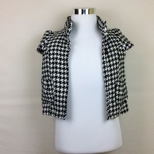 Short Sleeve Women Bolero Hounds Tooth Jacket/Vest